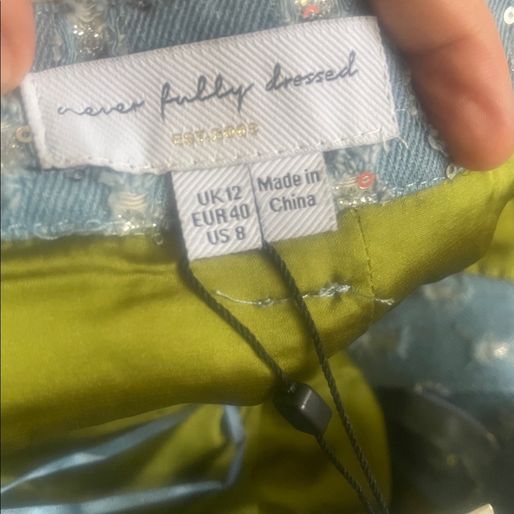 Never Fully Dressed Light Blue Floral Pencil Skirt - Picture 4 of 4